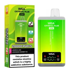 Wholesale WGA Crystal Plus 20000 Puffs Disposable Vape Lemon & Lime Lemonade Sherbet Ice