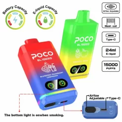 Wholesale E Cigarette Vape Smart Screen POCO SL 15000 Puffs Disposable vape 8
