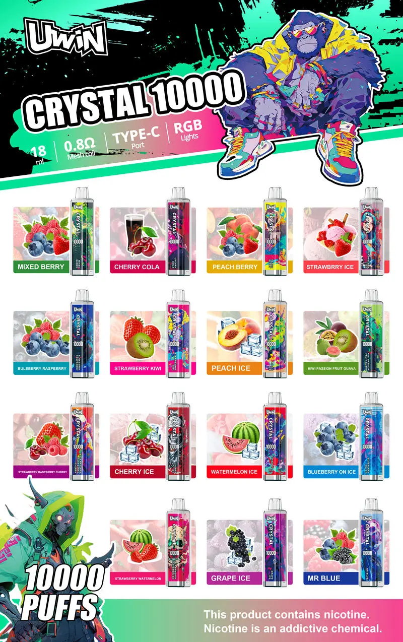 Оптовая продажа Uwin кристалл 10000 затяжек одноразовые Vape 4