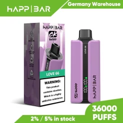 Оптовая продажа Happ бар 36000 затяжек одноразовые Vape Love 66