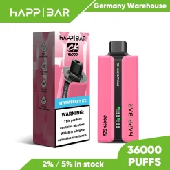 Оптовая продажа Happ бар 36000 затяжек одноразовые Vape клубника лед