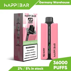 Оптовая продажа Happ бар 36000 Puffs одноразовые Vape клубника ваниль кола