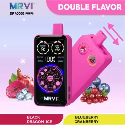 Großhandel MRVI DF 40000 Puffs Disposable Vape Black Dragon Ice & Heidelbeere Cranberry