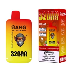 Grossiste Bang Leader 32000 Bouffées Double Saveur Vape Jetable Pastèque Glace & Fraise Et Mongo