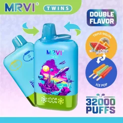 Grossiste Mrvi Twins 32000 bouffées Vape jetable Triple Melon & Ice Pop