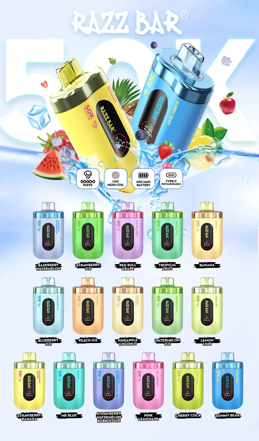 Wholesale Razz Bar 50000 Puffs Disposable Vape 2 Wholesale Razz Bar 50000 Puffs Disposable Vape 2