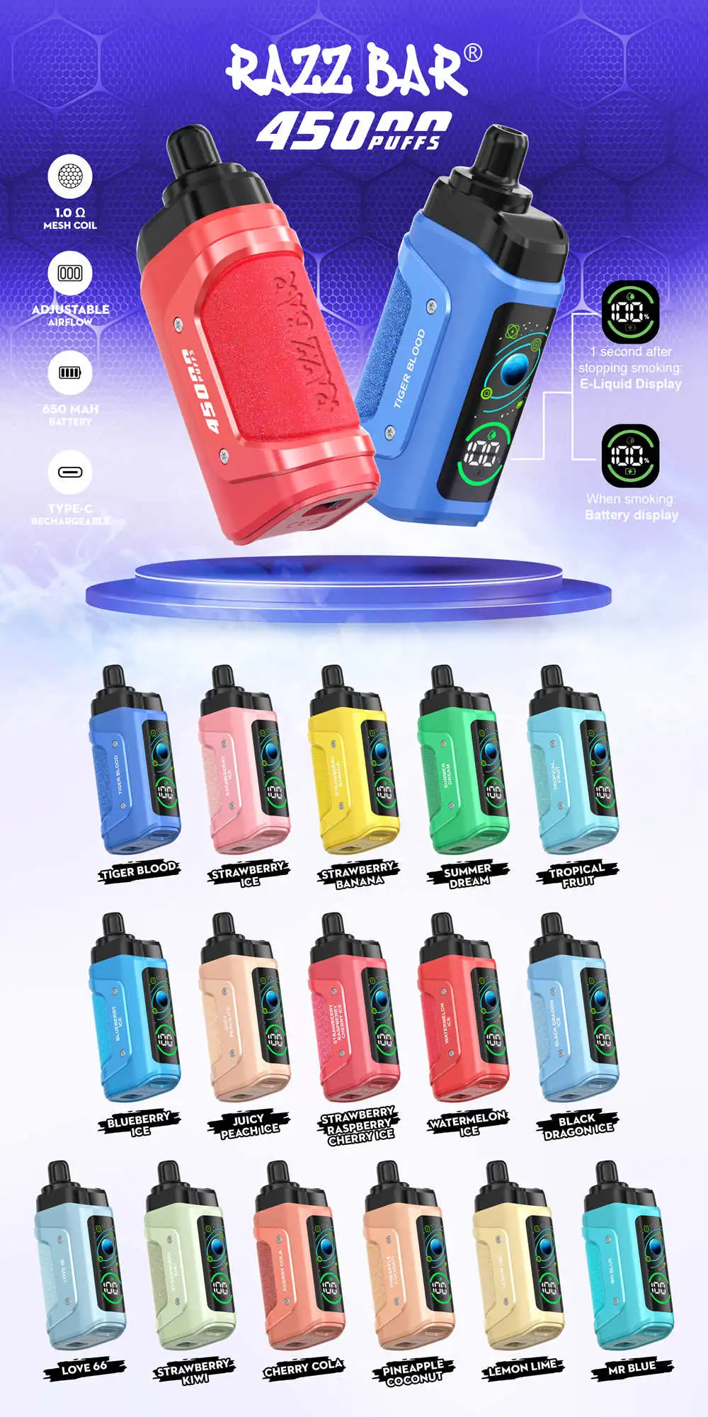 Wholesale Razz bar 45000 Puffs Disposable Vape 4 Wholesale Razz bar 45000 Puffs Disposable Vape 4