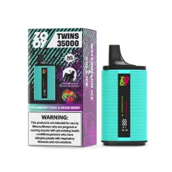 Wholesale Zooy Twins 35000 Puffs Disposable Vape Strawberry Kiwi & Mixed Berry