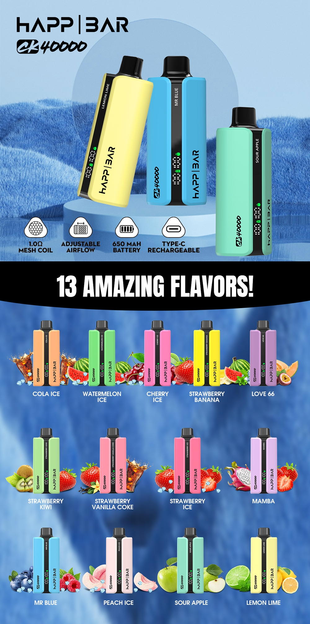 Wholesale Happ bar CK40000 Puffs Disposable Vape Europe Warehouse 7 Wholesale Happ bar CK40000 Puffs Disposable Vape Europe Warehouse 7