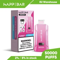 Wholesale Happ Bar GR50000 3 Flavors Disposable Vape Watermelon Raspberry & Love 66