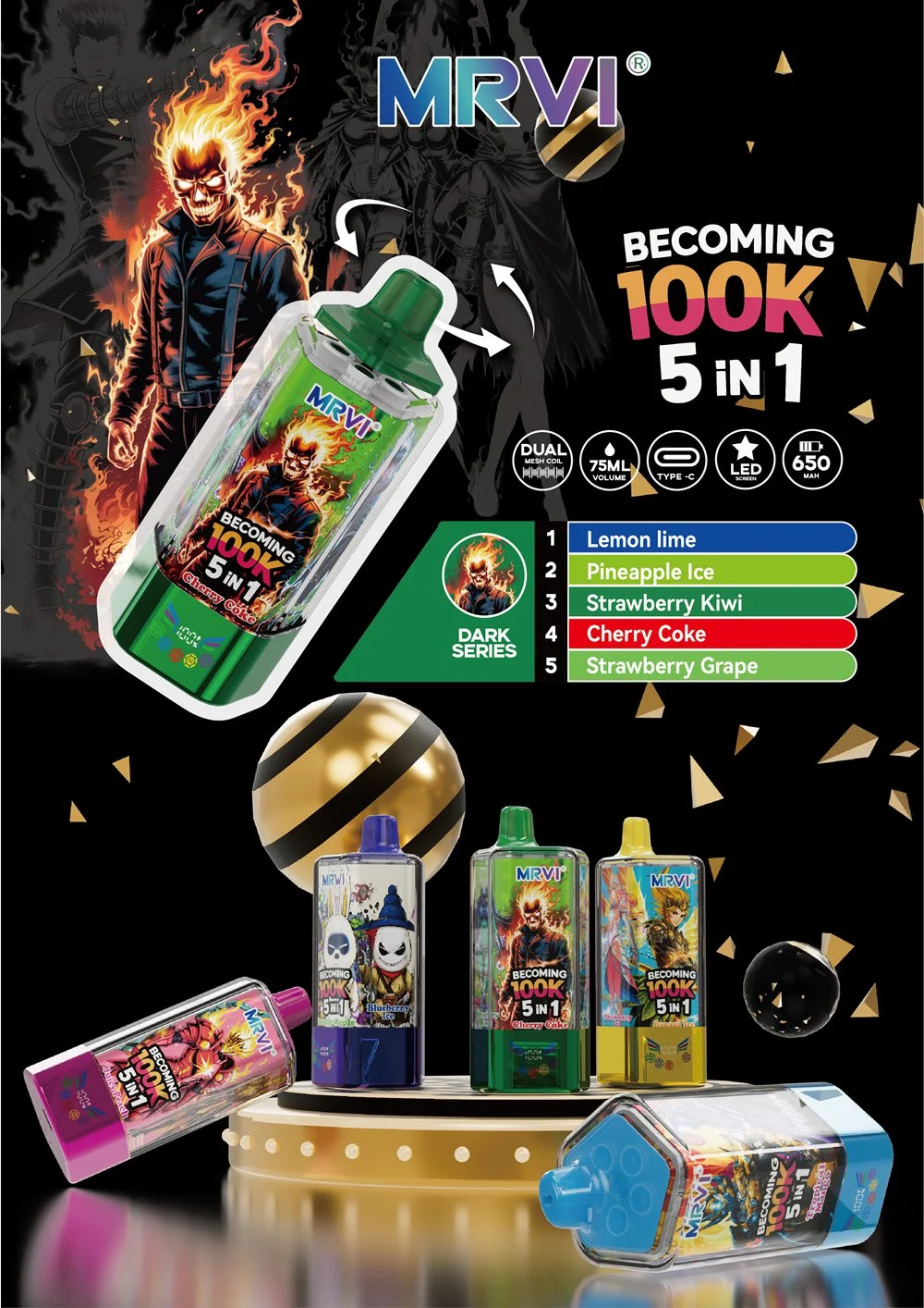 Wholesale Mrvi Becoming 100k Puffs 5in1 Disposable Vape 4 Wholesale Mrvi Becoming 100k Puffs 5in1 Disposable Vape 4