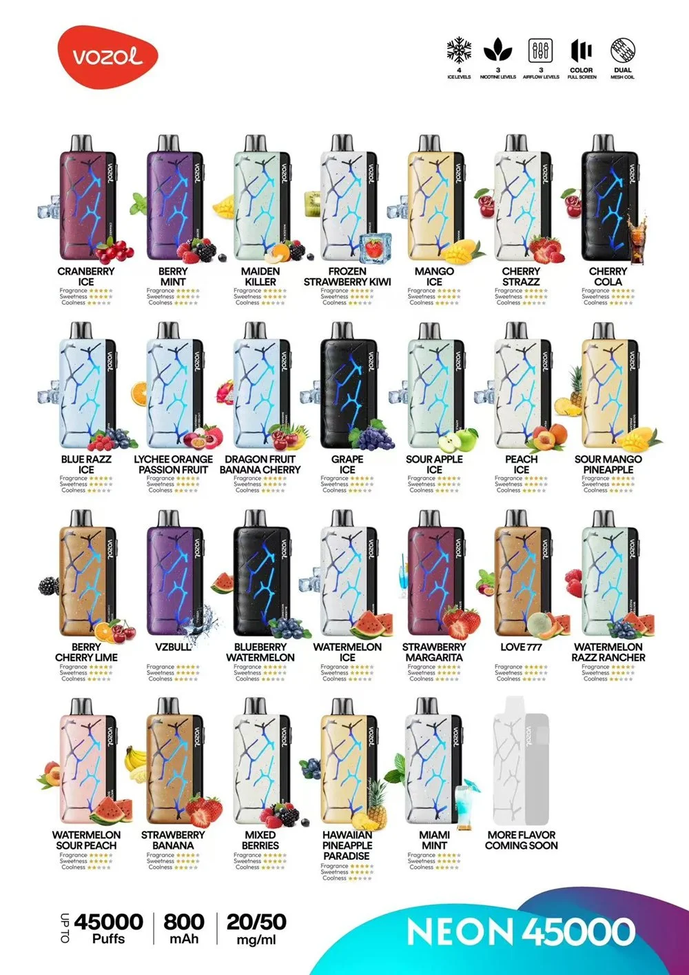 Wholesale Vozol Neon 45000 Puffs Disposable Vape 4 Wholesale Vozol Neon 45000 Puffs Disposable Vape 4