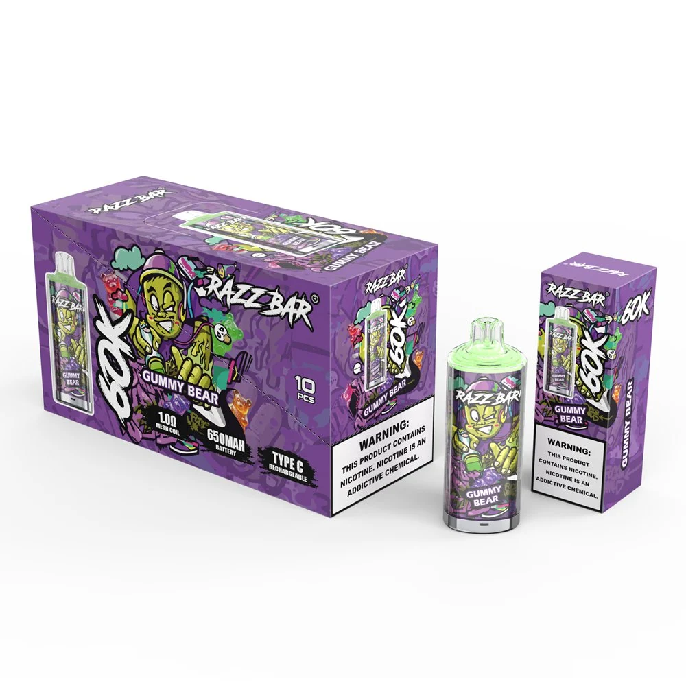RAZZ BAR 60K 60000 Puffs Disposable Vape Gummy Bear RAZZ BAR 60K 60000 Puffs Disposable Vape Gummy Bear