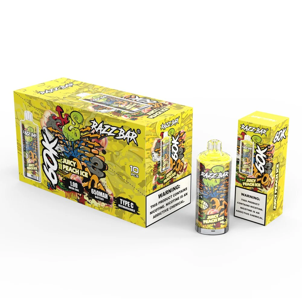 RAZZ BAR 60K 60000 Puffs Disposable Vape Juicy Peach Ice RAZZ BAR 60K 60000 Puffs Disposable Vape Juicy Peach Ice