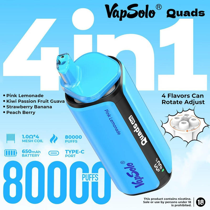 Wholesale Vapsolo Quads 4in1 80K Disposable Vape 6 Wholesale Vapsolo Quads 4in1 80K Disposable Vape 6