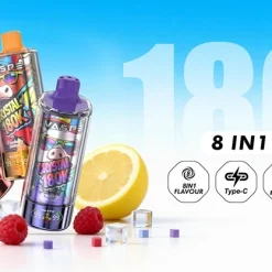 Wholesale Newest WASPE Crystal 8in1 180K 180000 Puffs Disposable Vape 9
