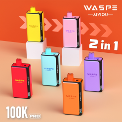Wholesale Waspe Aiviou 2in1 100k Pro Dual Flavors Disposable Vape 6
