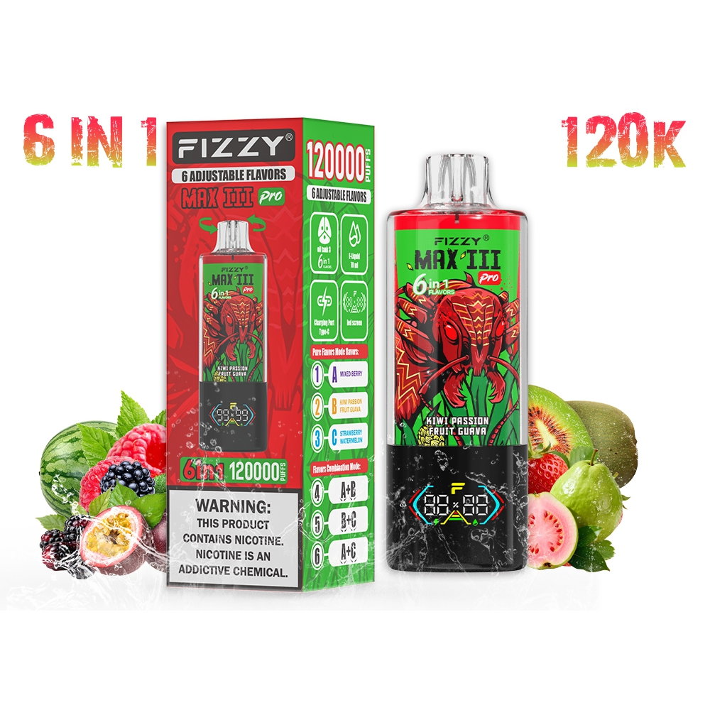 Wholesale Fizzy 6in1 120K 120000 Puffs Disposable Vape 1