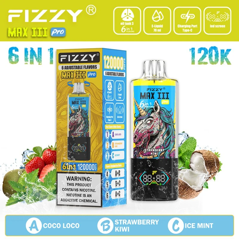 Wholesale Fizzy 6in1 120K 120000 Puffs Disposable Vape 4
