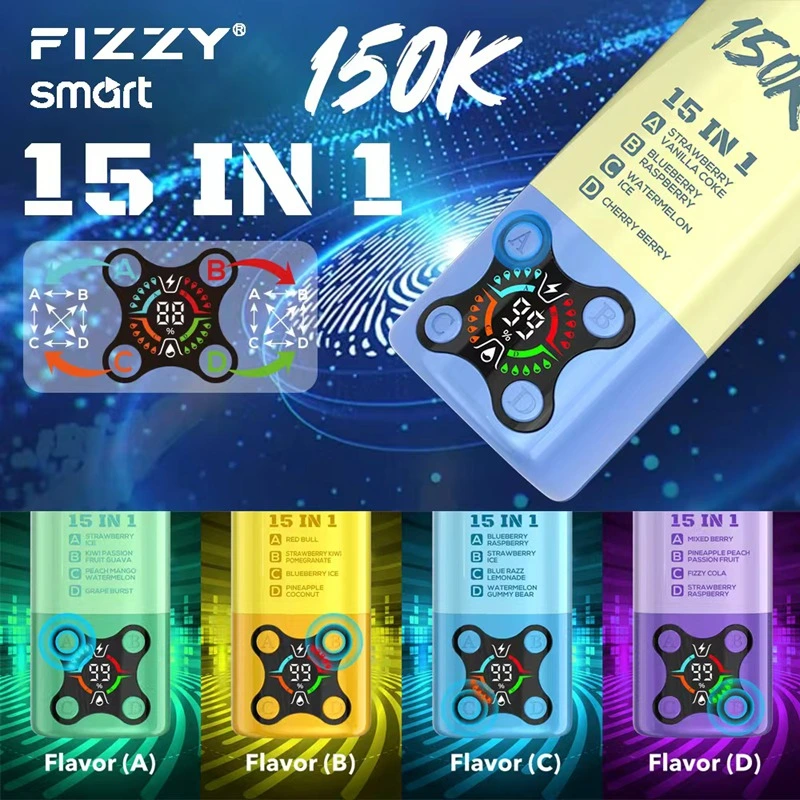 Wholesale Fizzy Smart 150K 15in1 150000 Puffs Disposable Vape 10