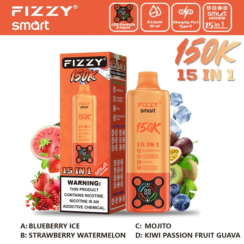 Wholesale Fizzy Smart 150K 15in1 150000 Puffs Disposable Vape 4