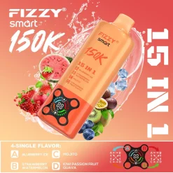 Wholesale Fizzy Smart 150K 15in1 150000 Puffs Disposable Vape 5