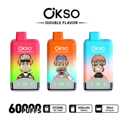 Wholesale OKSO Double Flavors 60K Puffs Vapes 26 Flavors Available 4