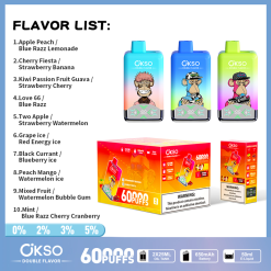 Wholesale OKSO Double Flavors 60K Puffs Vapes 26 Flavors Available 6