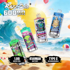 Wholesale RAZZ SOLO 60K 60000 Puffs Disposable Vape 850mah Battery 9