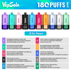 Wholesale Vapsolo 6in1 180K Puffs Disposable Vape EU Warehouse 10