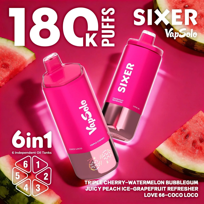 Wholesale Vapsolo 6in1 180K Puffs Disposable Vape EU Warehouse 6