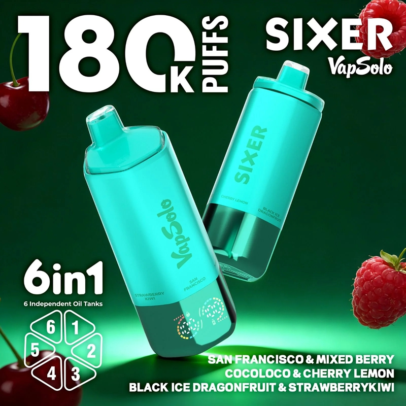 Wholesale Vapsolo 6in1 180K Puffs Disposable Vape EU Warehouse 7