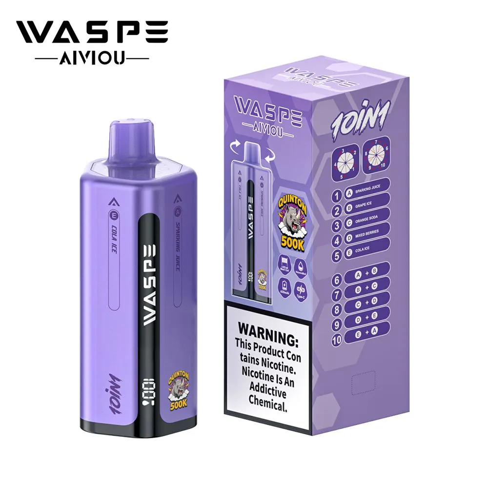 Waspe 10In1 Quinton 500K Puffs Disposable Vape Free Shipping 3