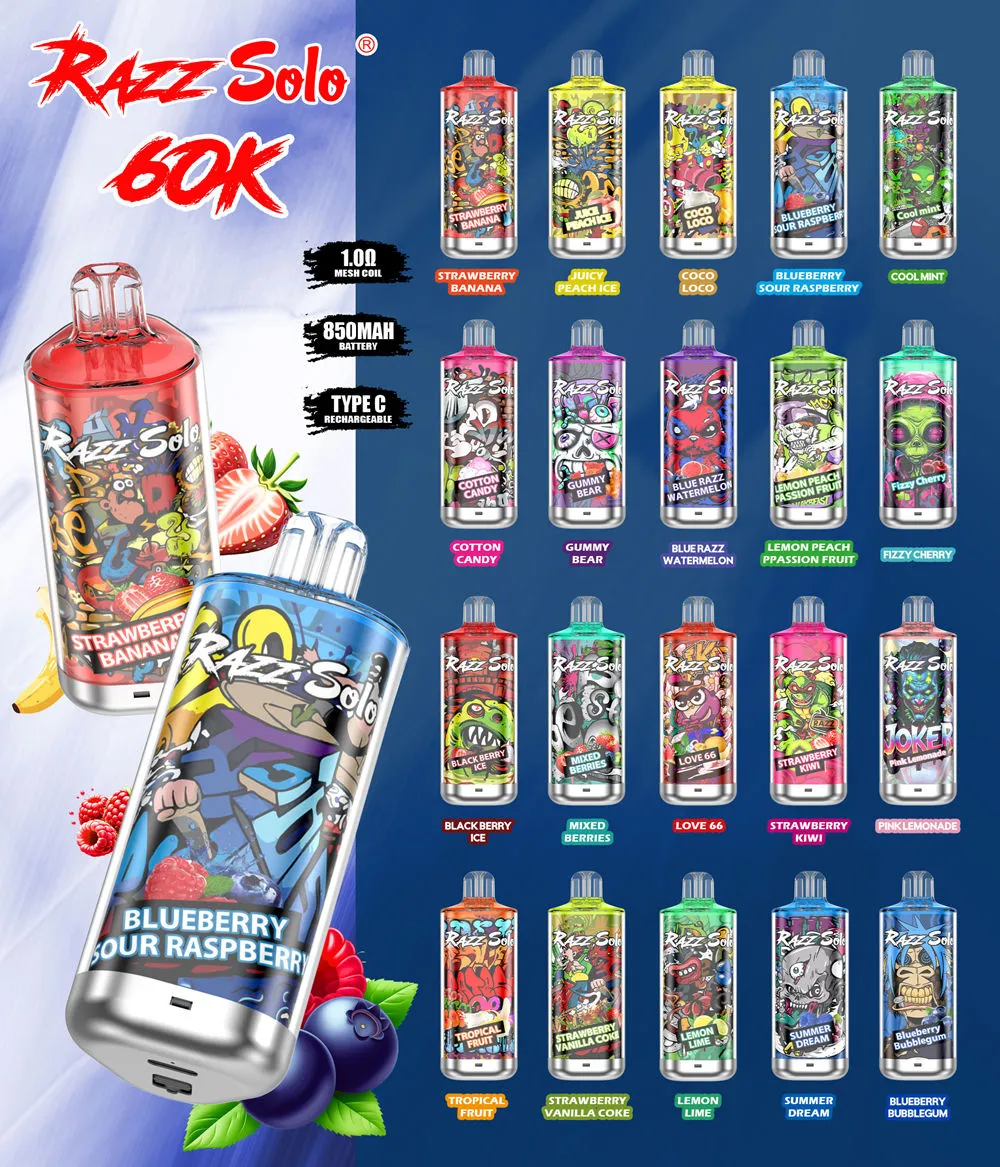 Top Sales Razz Solo 60K Puffs Disposable Vape Free Shipping 10